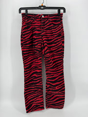 Isabel Marant Etoile Red/Black Zebra Print Pants
