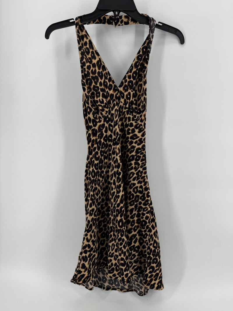 Reformation Leopard Print Halter Dress