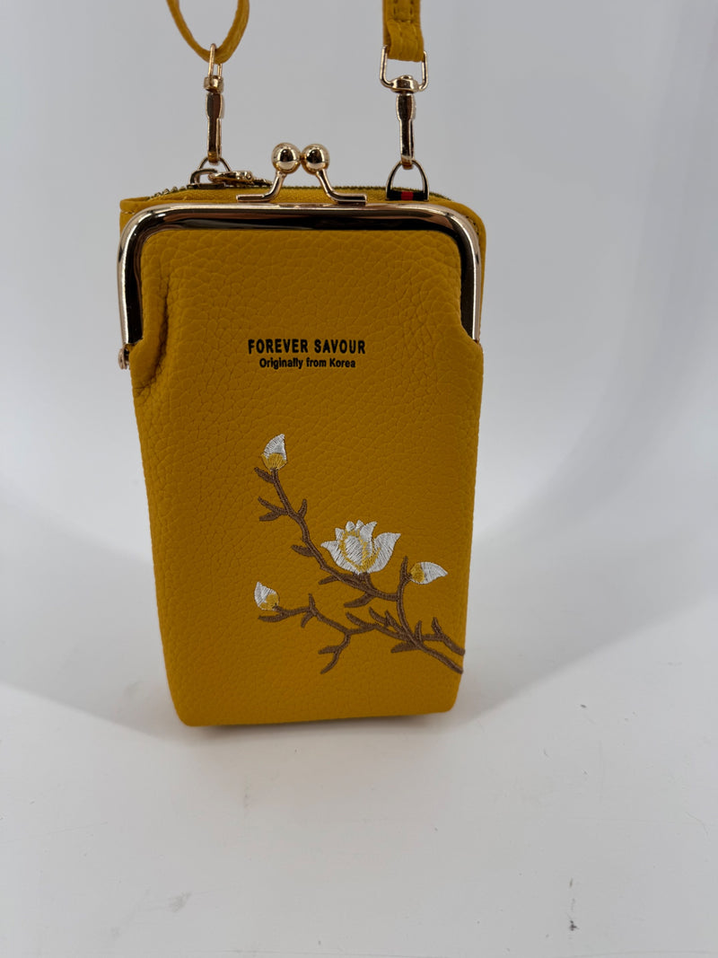 Forever Savour Yellow Floral Crossbody Wallet