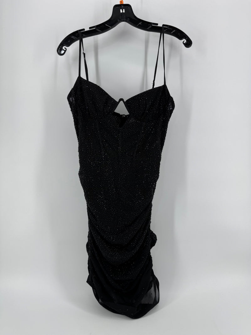 Oh Polly Black Rhinestone Dress