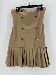 Maeve Button Pleated Strapless Dress