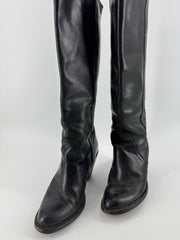 Frye Black Knee Length Leather Boots