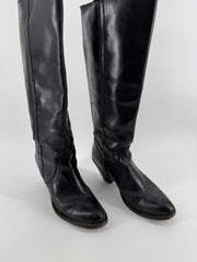 Frye Black Knee Length Leather Boots