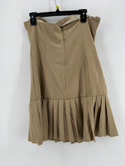 Maeve Button Pleated Strapless Dress