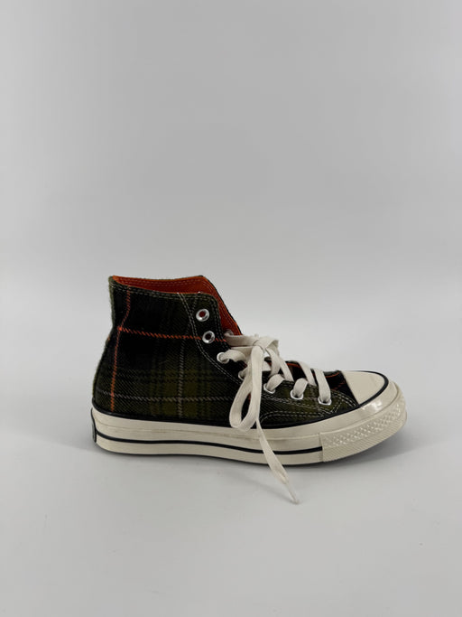 Converse Green Plaid High Tops