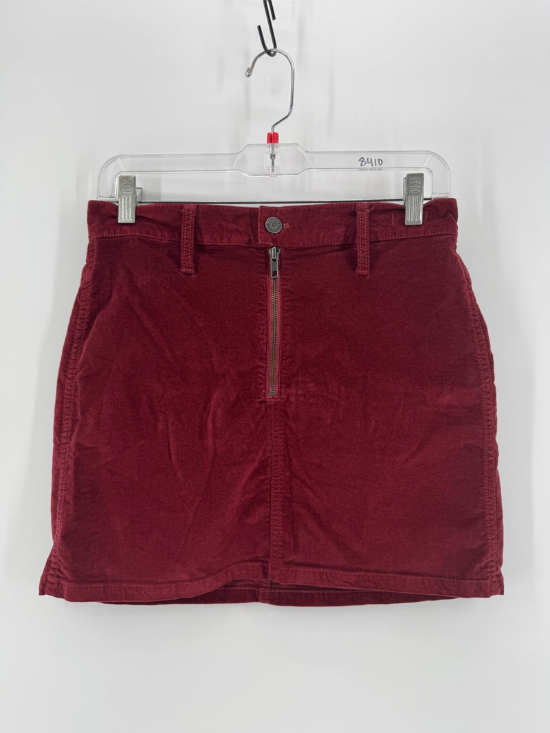 Madewell Red Stretch Denim Skirt
