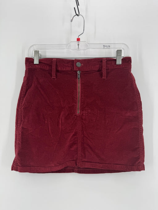 Madewell Red Stretch Denim Skirt