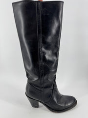Frye Black Knee Length Leather Boots