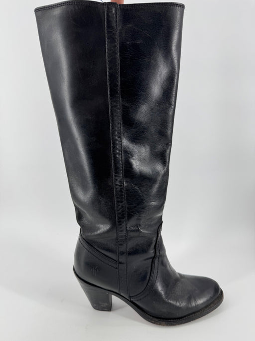 Frye Black Knee Length Leather Boots