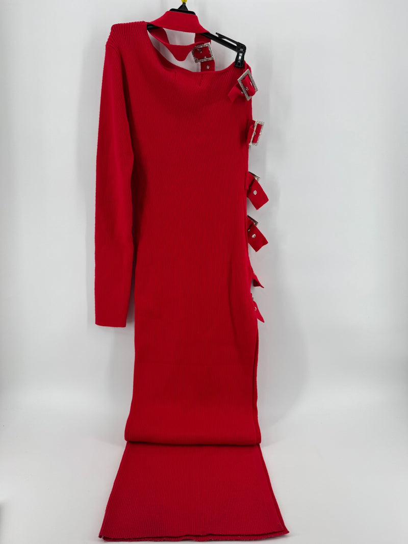Way of the Priest Red Buckle Dress