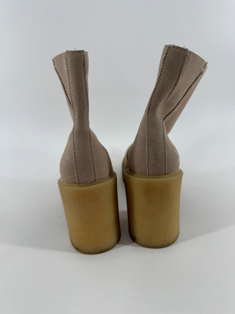 Dolce Vita Beige Chunky Heel Boots