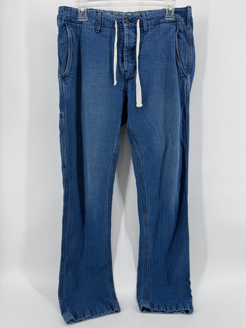 Alex Mill Blue Button Zip Pants