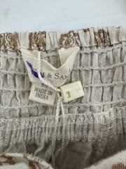 Sim & Sam Beige Linen Oat Print Dress