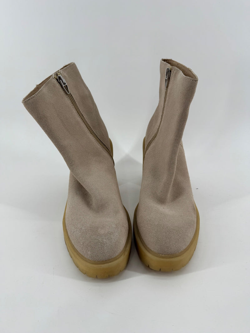 Dolce Vita Beige Chunky Heel Boots
