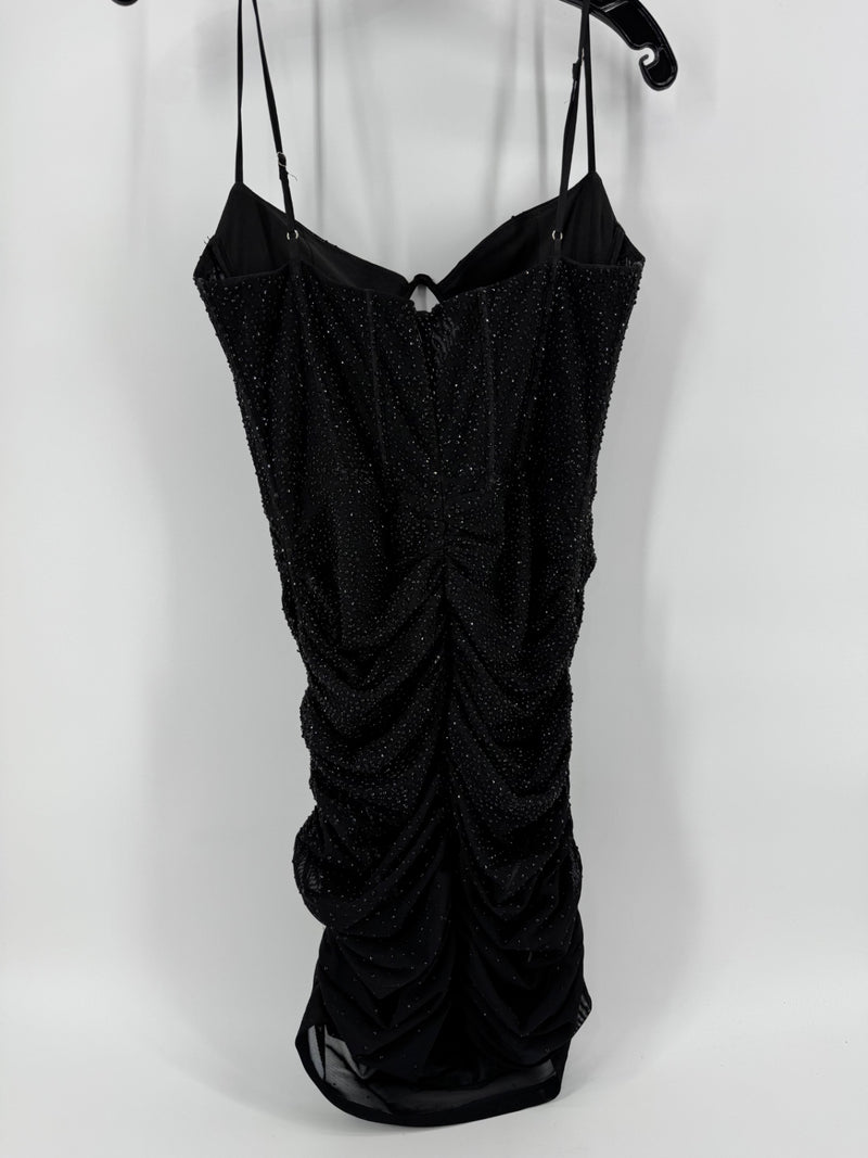 Oh Polly Black Rhinestone Dress