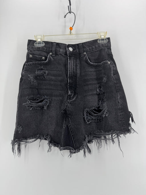 Pilcro Black Distressed Denim Skirt