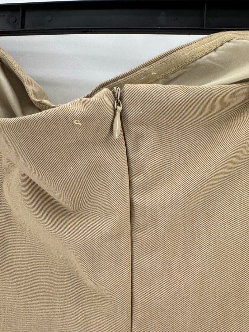Maeve Button Pleated Strapless Dress