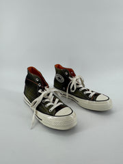 Converse Green Plaid High Tops