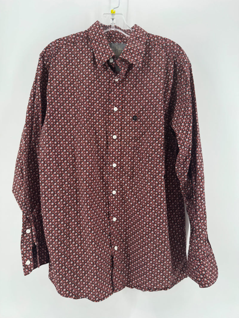 Panhandle Red Print Button Up