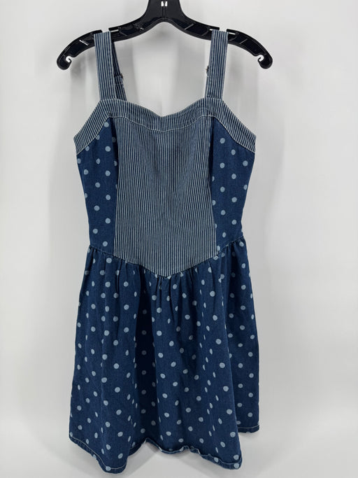 Sunday Edition Denim Polka Dotted Dress