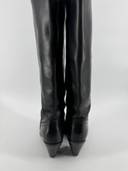 Frye Black Knee Length Leather Boots