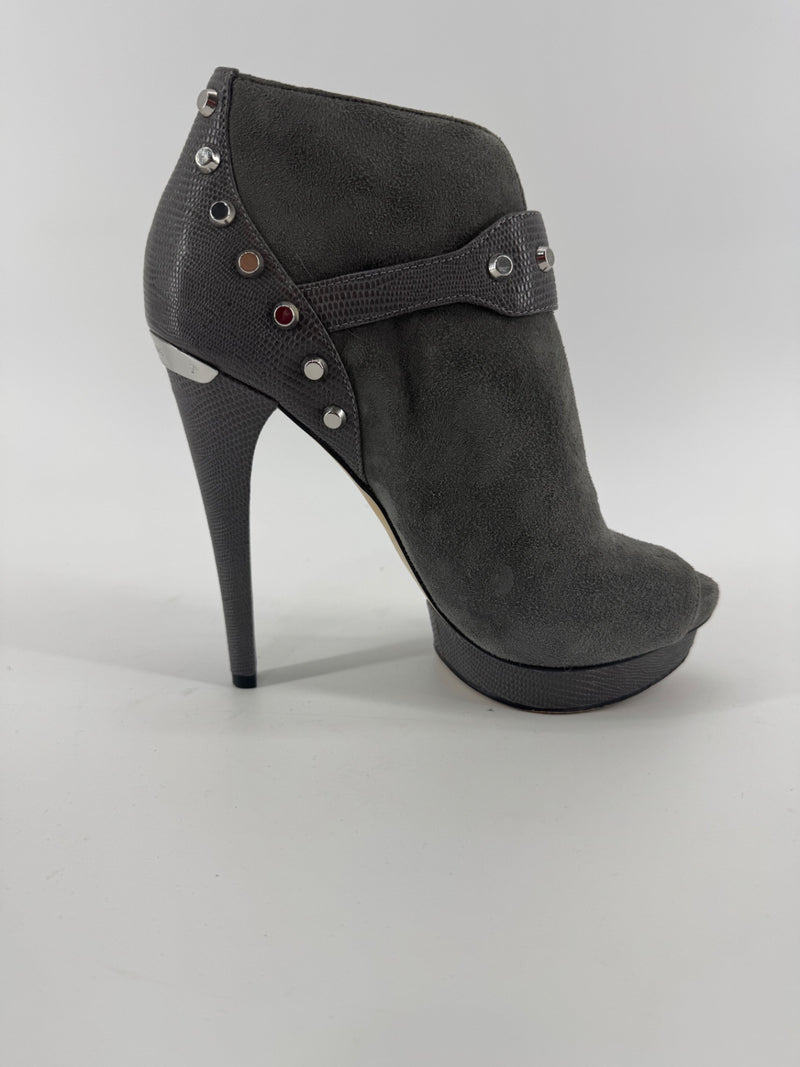 Michael Kors Gray Platform Peep Toe Heels