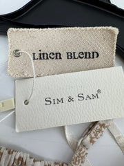 Sim & Sam Beige Linen Oat Print Dress