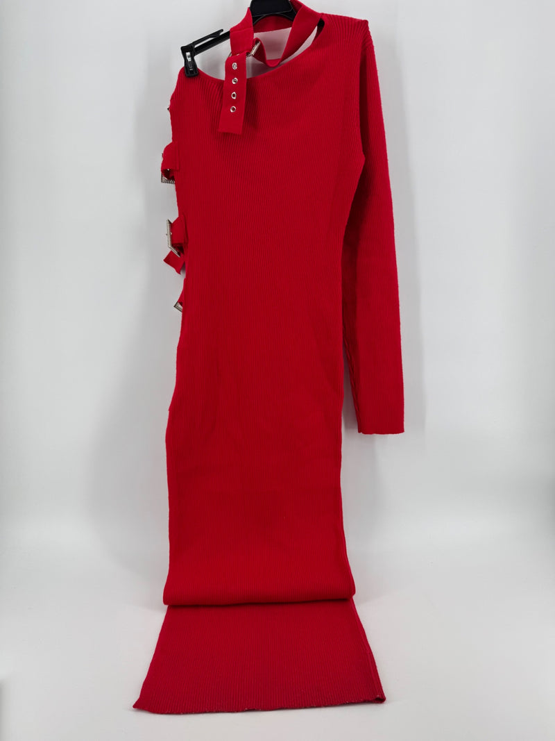 Way of the Priest Red Buckle Dress