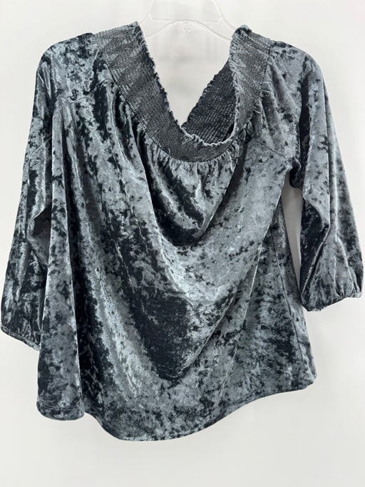 Lucky Brand Blue/Gray Velvet Top