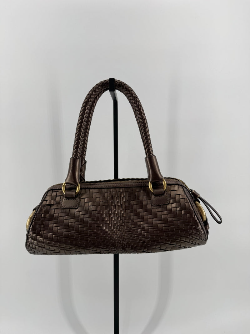 Cole Haan Brown Woven Shoulder Bag