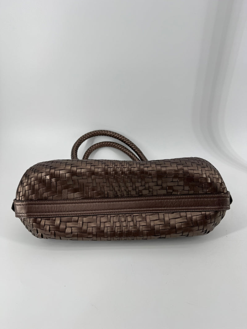 Cole Haan Brown Woven Shoulder Bag
