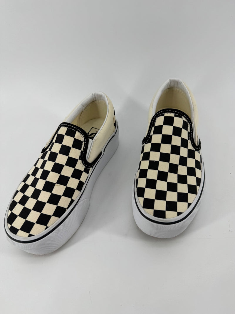 Vans Cream/Black Checkered Print