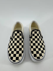 Vans Cream/Black Checkered Print