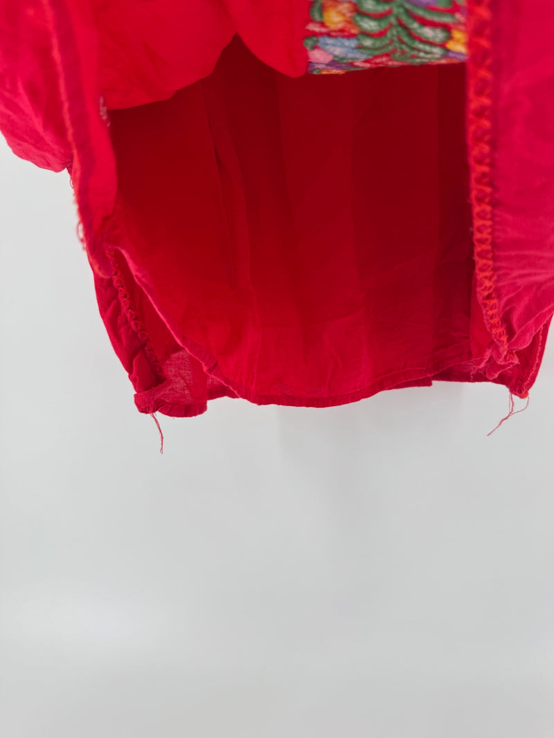 J.Marie Red Embroidered Blouse