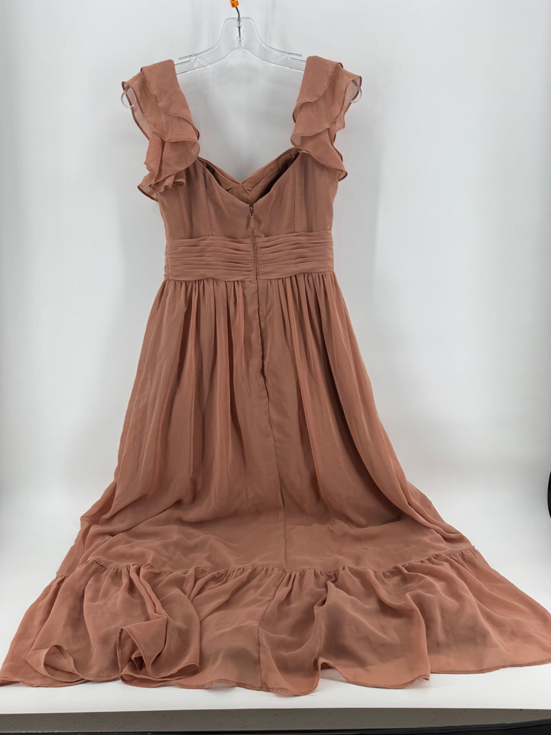 Azazie Pink Front Slit Dress
