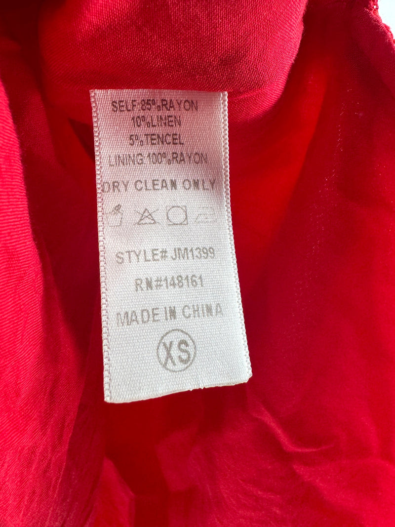 J.Marie Red Embroidered Blouse