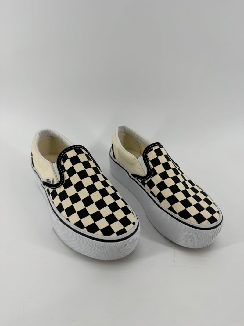 Vans Cream/Black Checkered Print