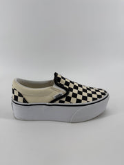 Vans Cream/Black Checkered Print