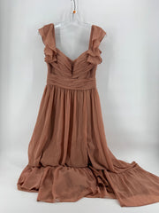 Azazie Pink Front Slit Dress