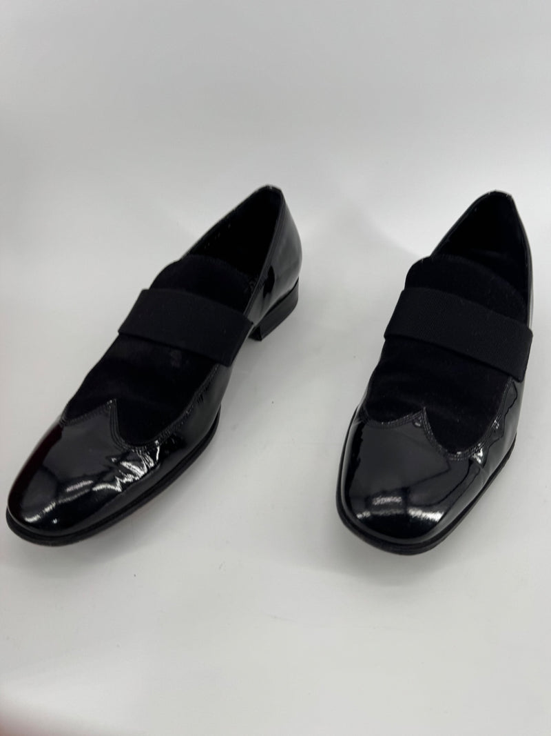 Salvatore Ferragamo Mens Patent Leather Dress Shoes - Black Size 10