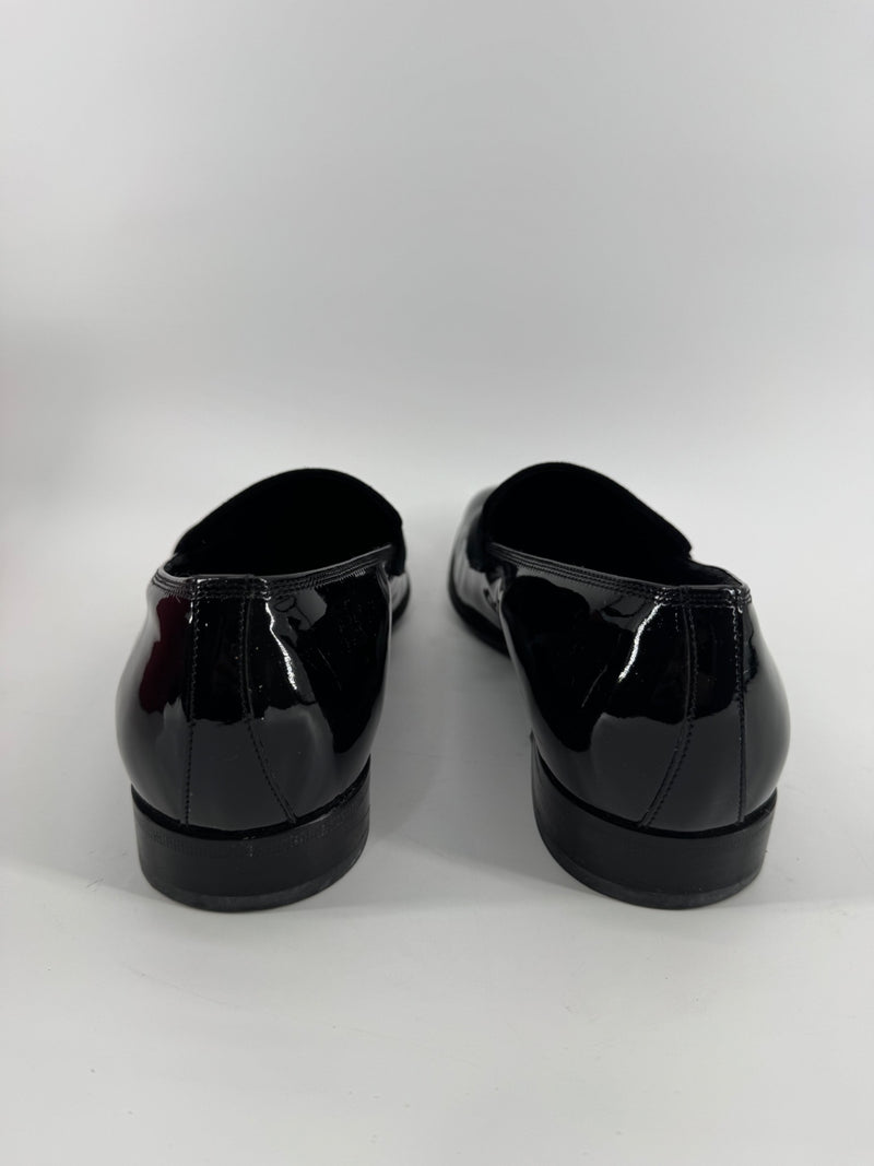 Salvatore Ferragamo Mens Patent Leather Dress Shoes - Black Size 10