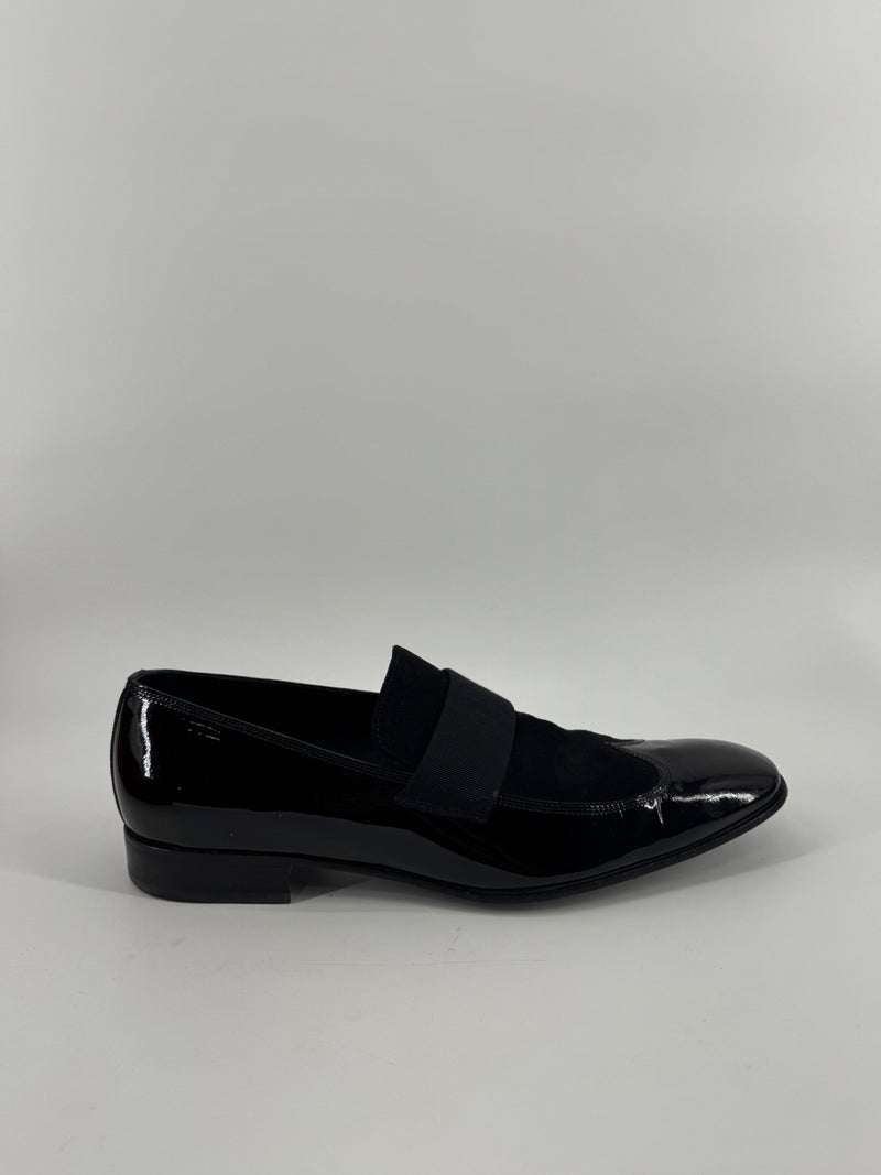 Salvatore Ferragamo Mens Patent Leather Dress Shoes - Black Size 10