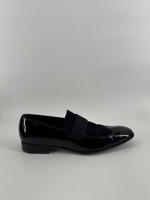 Salvatore Ferragamo Mens Patent Leather Dress Shoes - Black Size 10
