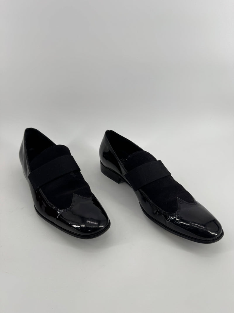 Salvatore Ferragamo Mens Patent Leather Dress Shoes - Black Size 10