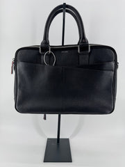 Cole Haan / American Airlines Black Pebble Leather Messenger Bag New