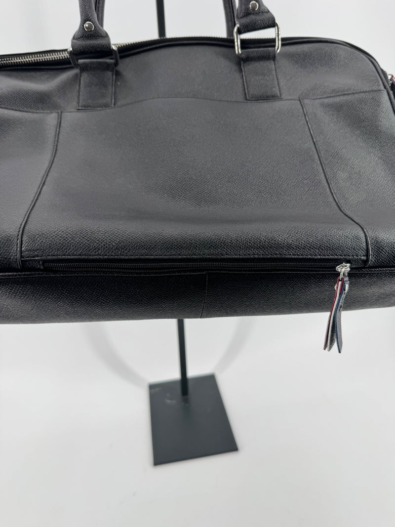 Cole Haan / American Airlines Black Pebble Leather Messenger Bag New