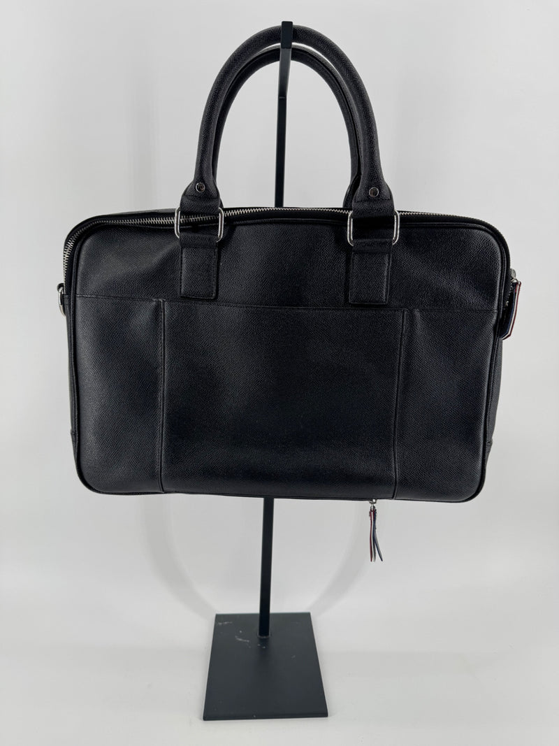 Cole Haan / American Airlines Black Pebble Leather Messenger Bag New