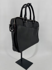 Cole Haan / American Airlines Black Pebble Leather Messenger Bag New