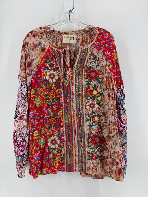 Savanna Jane Red Multicolor Top