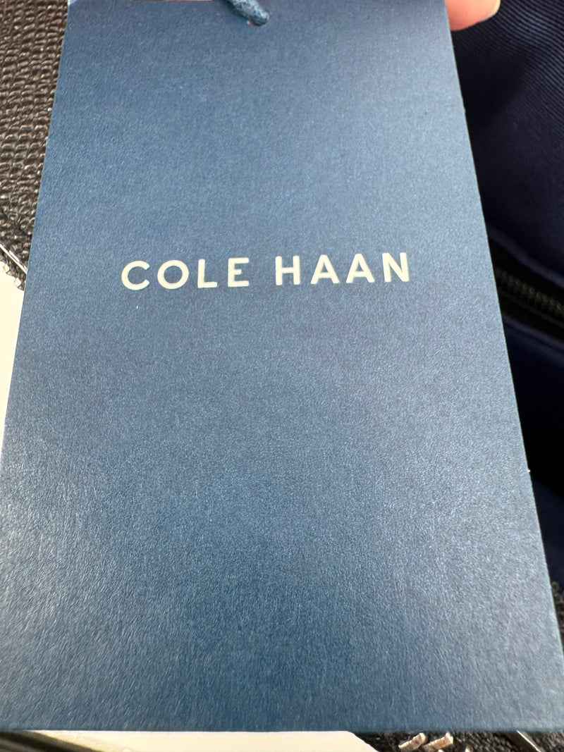 Cole Haan / American Airlines Black Pebble Leather Messenger Bag New